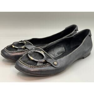 B Makowsky Black Slip On Ballet Flats Shoes size 5